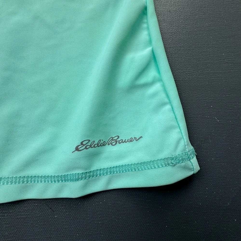 Eddie Bauer Girls L 14/16 Turquoise Purple Rash Guard Swim Shirt UPF 50+ Surf